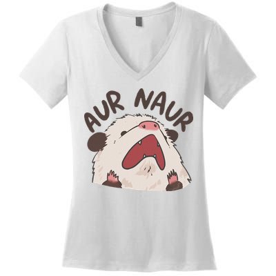 Aur Naur Possum Cute Funny Sarcastic Meme Women's V-Neck T-Shirt
