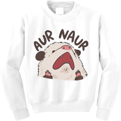 Aur Naur Possum Cute Funny Sarcastic Meme Kids Sweatshirt