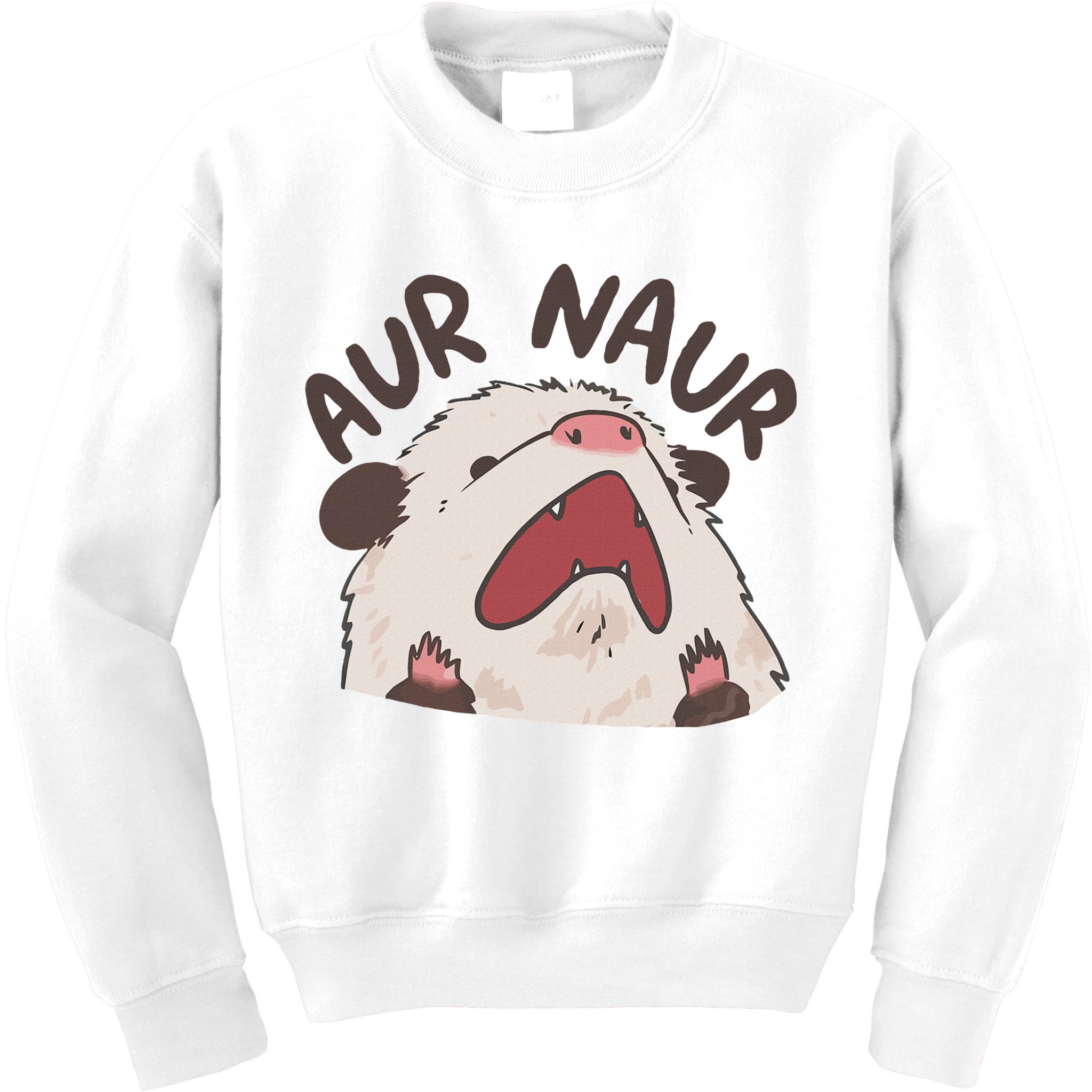Aur Naur Possum Cute Funny Sarcastic Meme Kids Sweatshirt