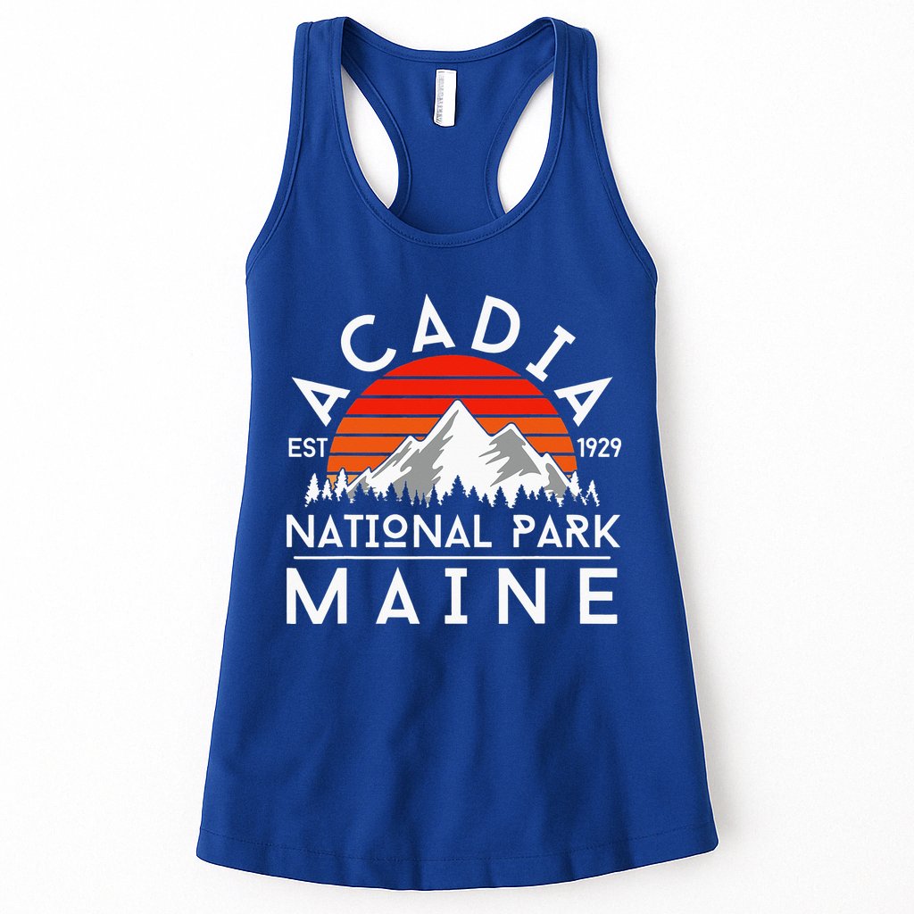 Acadia National Park Maine Hike Outdoors Vintage Womens Tank Top