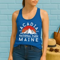 Acadia National Park Maine Hike Outdoors Vintage Womens Tank Top