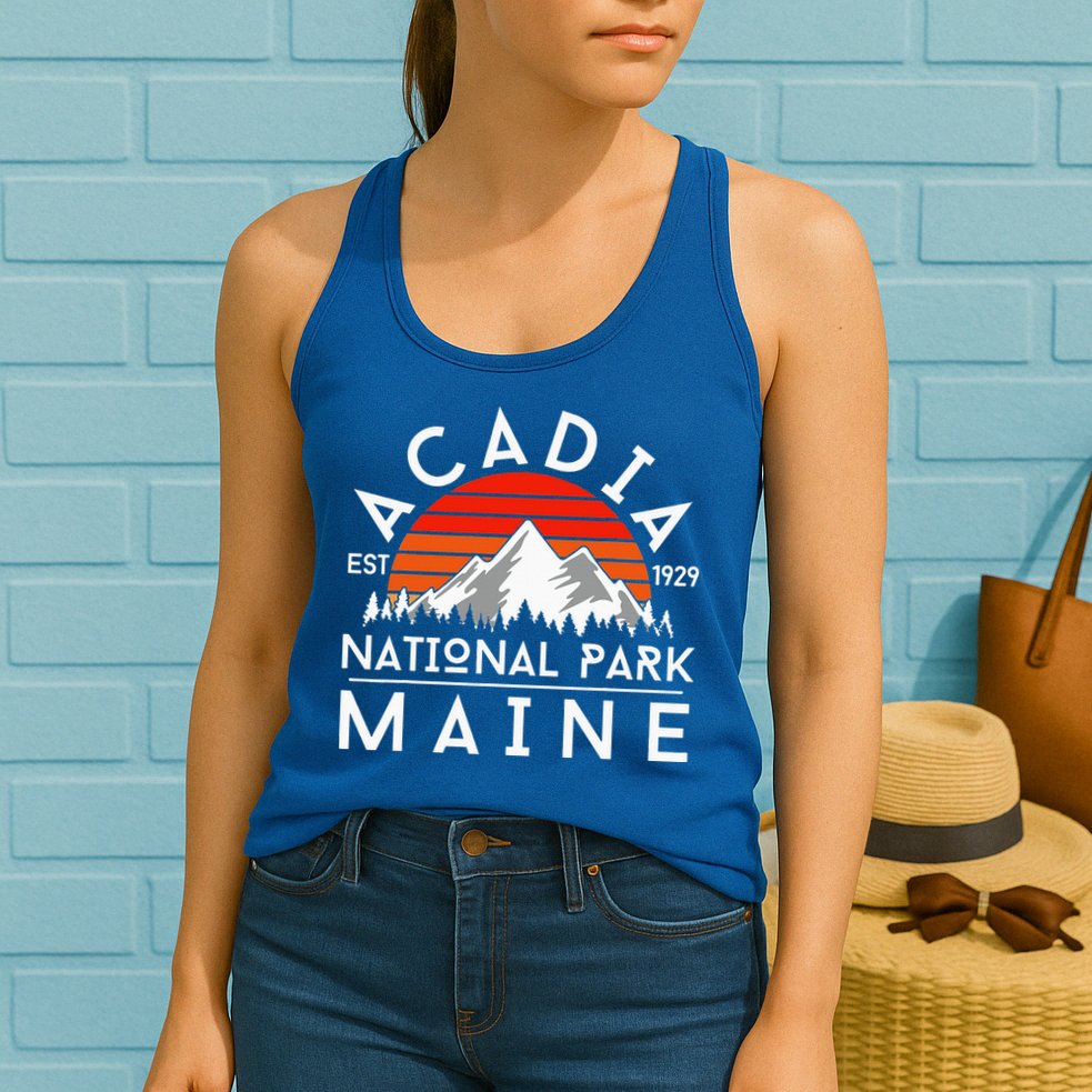 Acadia National Park Maine Hike Outdoors Vintage Womens Tank Top