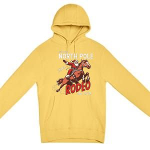 Annual North Pole Rodeo Western Christmas Cowboy Santa Premium Pullover Hoodie