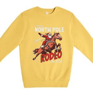 Annual North Pole Rodeo Western Christmas Cowboy Santa Premium Crewneck Sweatshirt