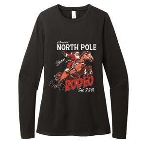 Annual North Pole Rodeo Western Christmas Cowboy Santa Womens CVC Long Sleeve Shirt