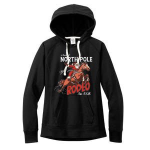 Annual North Pole Rodeo Western Christmas Cowboy Santa Women's Fleece Hoodie