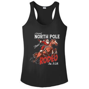 Annual North Pole Rodeo Western Christmas Cowboy Santa Ladies PosiCharge Competitor Racerback Tank