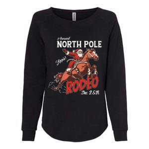 Annual North Pole Rodeo Western Christmas Cowboy Santa Womens California Wash Sweatshirt