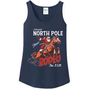 Annual North Pole Rodeo Western Christmas Cowboy Santa Ladies Essential Tank