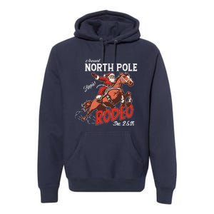 Annual North Pole Rodeo Western Christmas Cowboy Santa Premium Hoodie