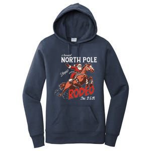 Annual North Pole Rodeo Western Christmas Cowboy Santa Women's Pullover Hoodie