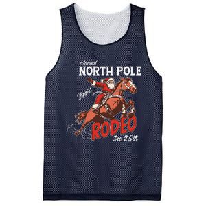 Annual North Pole Rodeo Western Christmas Cowboy Santa Mesh Reversible Basketball Jersey Tank