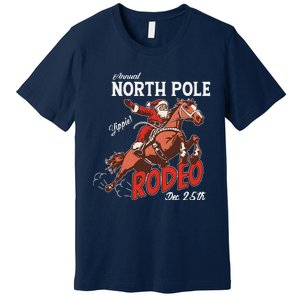 Annual North Pole Rodeo Western Christmas Cowboy Santa Premium T-Shirt