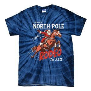 Annual North Pole Rodeo Western Christmas Cowboy Santa Tie-Dye T-Shirt