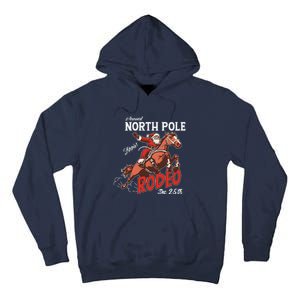 Annual North Pole Rodeo Western Christmas Cowboy Santa Tall Hoodie