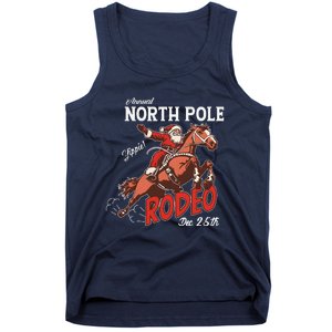 Annual North Pole Rodeo Western Christmas Cowboy Santa Tank Top