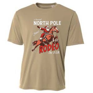 Annual North Pole Rodeo Western Christmas Cowboy Santa Cooling Performance Crew T-Shirt