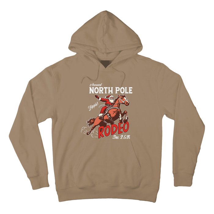 Annual North Pole Rodeo Western Christmas Cowboy Santa Hoodie