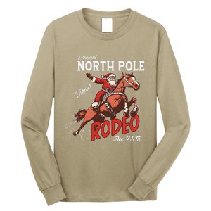 Annual North Pole Rodeo Western Christmas Cowboy Santa Long Sleeve Shirt