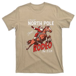 Annual North Pole Rodeo Western Christmas Cowboy Santa T-Shirt