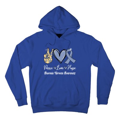 Anorexia Nervosa Peace Love Hope Perwinkle Blue Ribbon Gift Hoodie