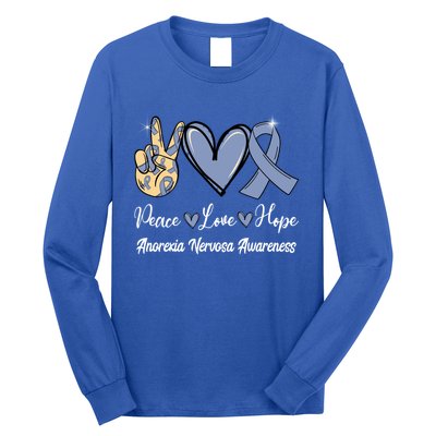 Anorexia Nervosa Peace Love Hope Perwinkle Blue Ribbon Gift Long Sleeve Shirt