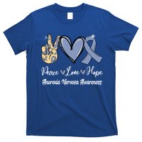 Anorexia Nervosa Peace Love Hope Perwinkle Blue Ribbon Gift T-Shirt