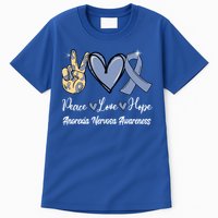 Anorexia Nervosa Peace Love Hope Perwinkle Blue Ribbon Gift Tall T-Shirt