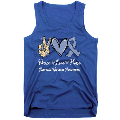 Anorexia Nervosa Peace Love Hope Perwinkle Blue Ribbon Gift Tank Top