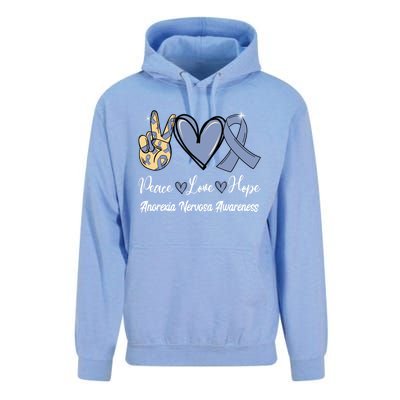 Anorexia Nervosa Peace Love Hope Perwinkle Blue Ribbon Gift Unisex Surf Hoodie