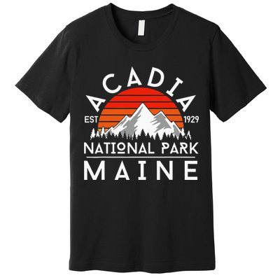 Acadia National Park Maine Hike Outdoors Vintage Premium T-Shirt