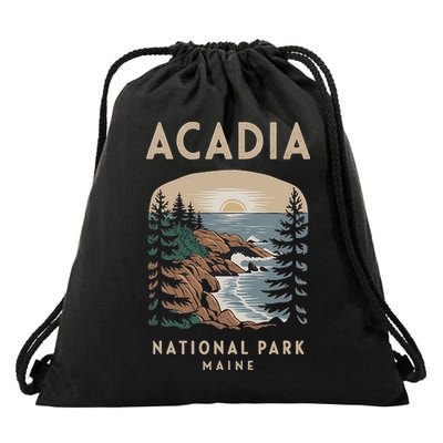 Acadia National Park Maine Scenic View Drawstring Bag