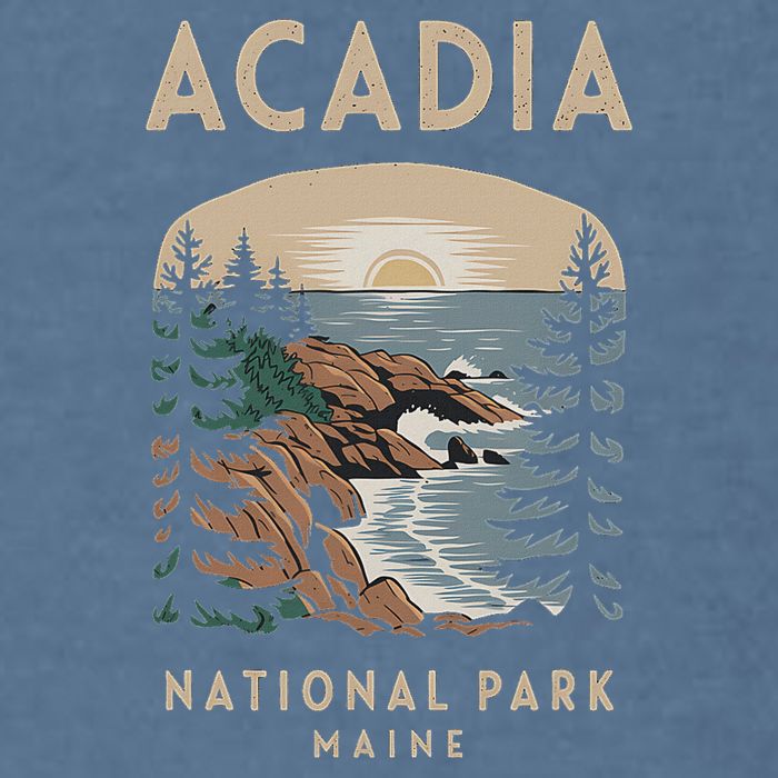 Acadia National Park Maine Scenic View Garment-Dyed Sweatshirt