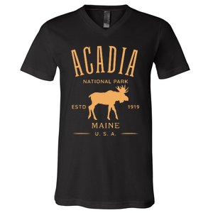 Acadia National Park Maine USA Design Souvenir V-Neck T-Shirt