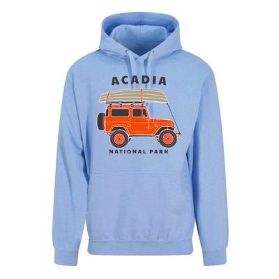 Acadia National Park Vintage Maine Souvenir Retro Gift Unisex Surf Hoodie