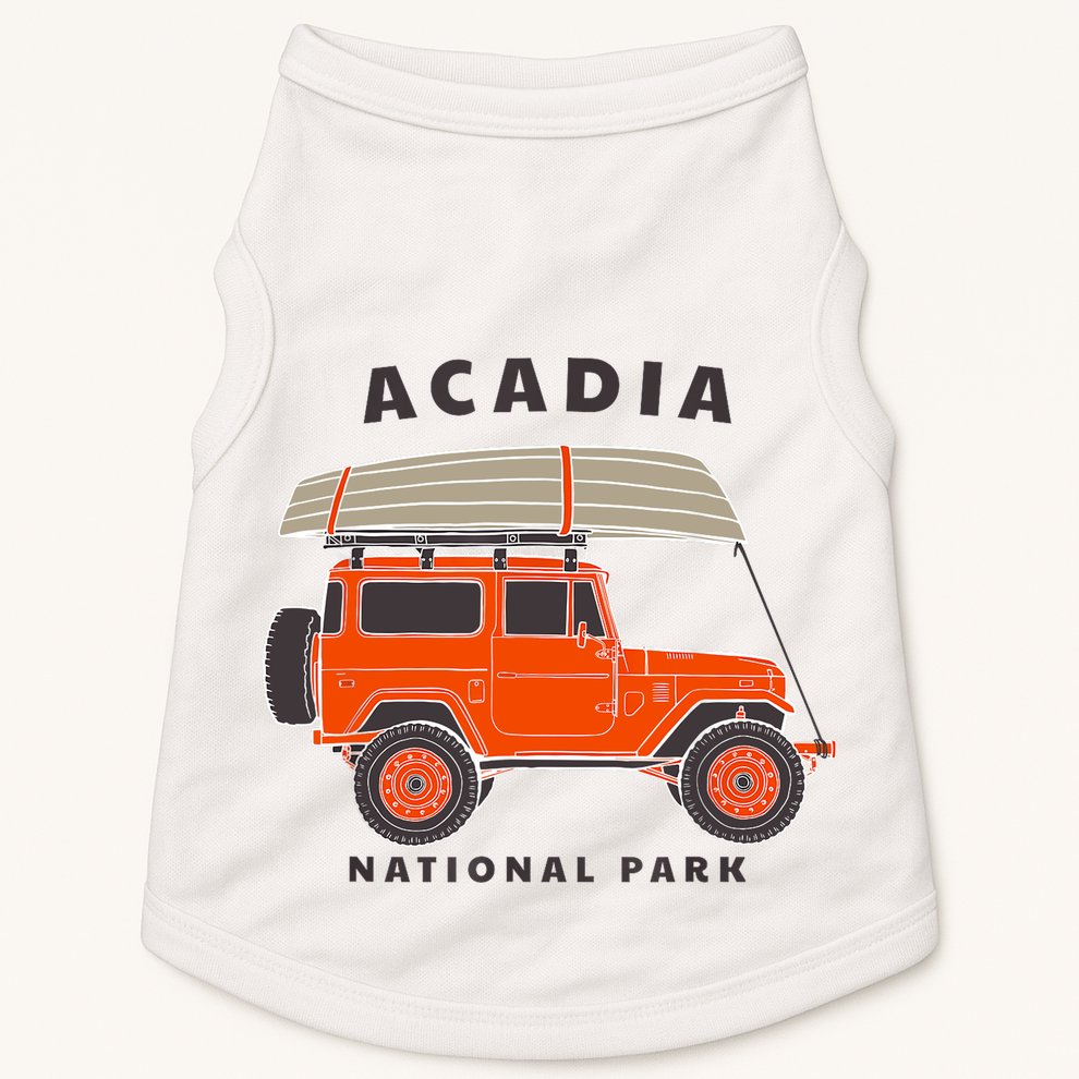 Acadia National Park Vintage Maine Souvenir Retro Gift Doggie Tank