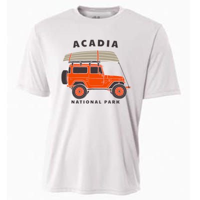 Acadia National Park Vintage Maine Souvenir Retro Gift Cooling Performance Crew T-Shirt