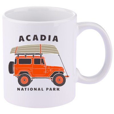 Acadia National Park Vintage Maine Souvenir Retro Gift 11oz C Handle Ceramic Mug