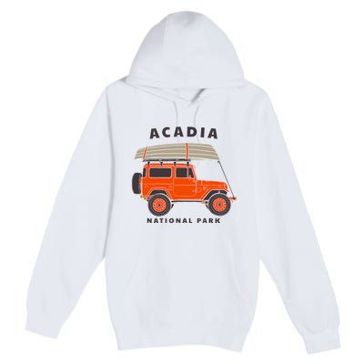 Acadia National Park Vintage Maine Souvenir Retro Gift Premium Pullover Hoodie