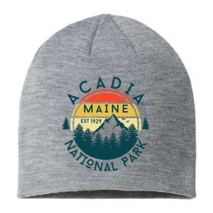 Acadia National Park Maine Mountains Nature Hiking Retro Sustainable Beanie