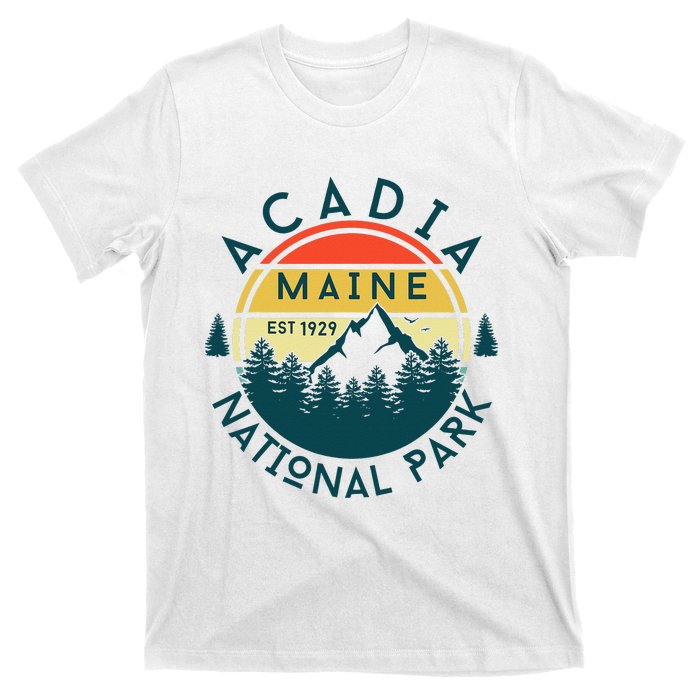 Acadia National Park Maine Mountains Nature Hiking Retro T-Shirt