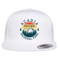 Acadia National Park Maine Mountains Nature Hiking Retro Flat Bill Trucker Hat