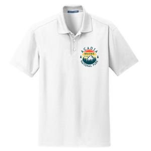 Acadia National Park Maine Mountains Nature Hiking Retro Dry Zone Grid Polo