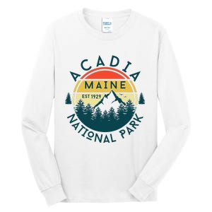 Acadia National Park Maine Mountains Nature Hiking Retro Tall Long Sleeve T-Shirt