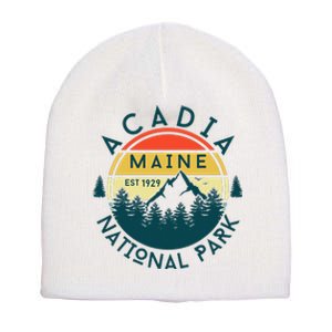 Acadia National Park Maine Mountains Nature Hiking Retro Short Acrylic Beanie