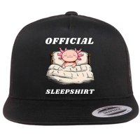 Axolotl Nap Pajamas Offici.al Napping Nightgown Funny  Flat Bill Trucker Hat