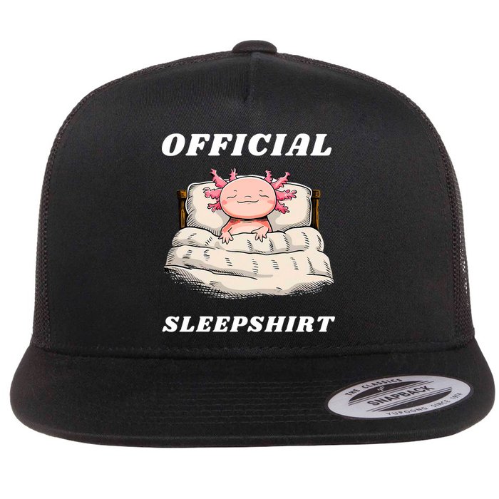 Axolotl Nap Pajamas Offici.al Napping Nightgown Funny  Flat Bill Trucker Hat