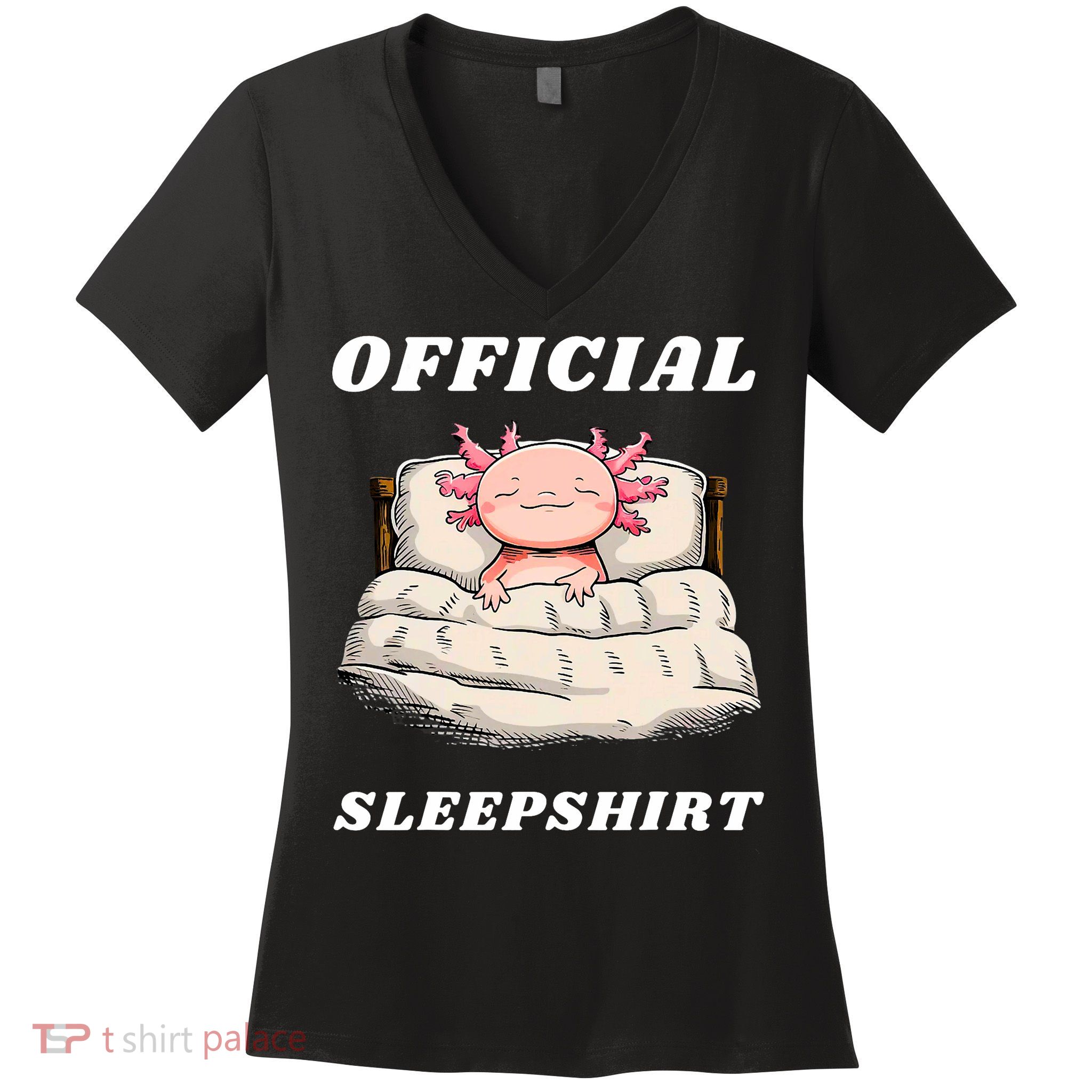Axolotl Nap Pajamas Offici.al Napping Nightgown Funny  Women's V-Neck T-Shirt