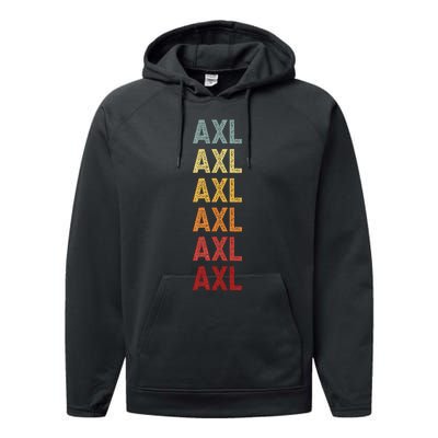 Axl Name Personalized Vintage Retro Birthday Performance Fleece Hoodie