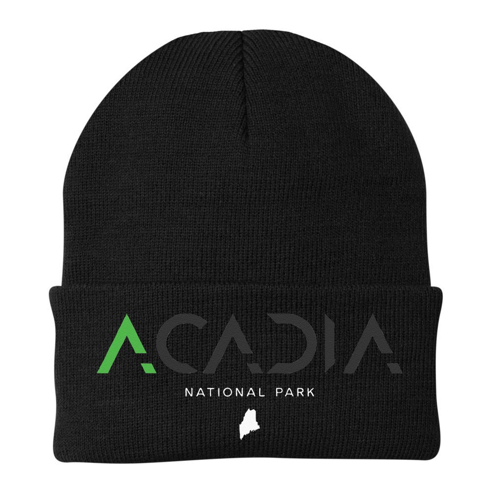 Acadia National Park Maine Tonal Retro Vintage Beanie